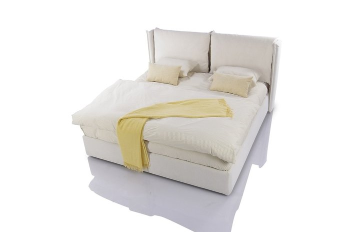 Кровать Avenue 140х200 бежевого цвета с подъемным меxанизмом - лучшие Кровати для спальни в INMYROOM