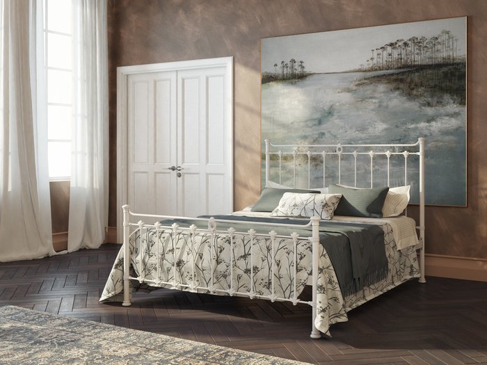 Кровать Гвардиан 140х200 бело-глянцевого цвета - купить Кровати для спальни по цене 71337.0
