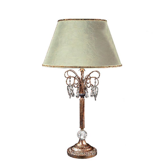 Настольная лампа Renzo Del Ventisette с абажуром цвета слоновой кости с золотым кантом 