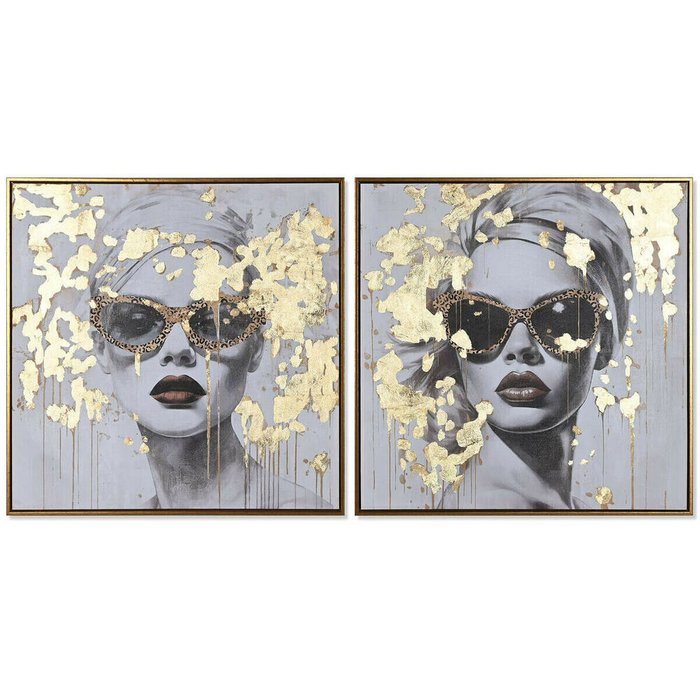 Картина Позолоченный chica 70 x 3,5 x 70 cm (2 штук)
