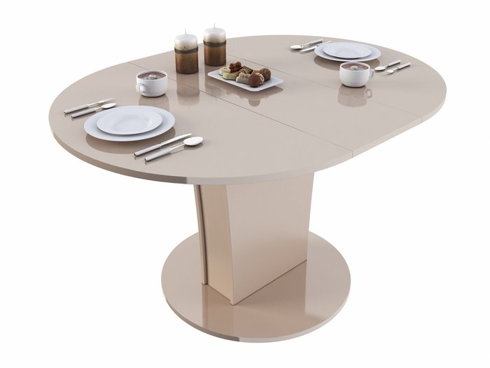 Стол обеденный раскладной Turin-6 бежевого цвета - купить Обеденные столы по цене 17200.0
