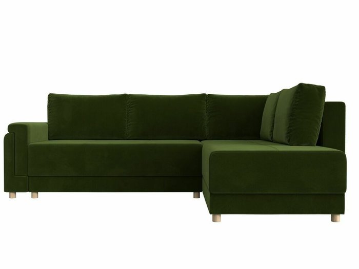 Угловой диван-кровать Лига 024 зеленого цвета правый угол - купить Угловые диваны по цене 66999.0