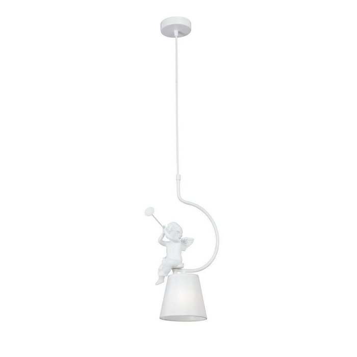 Подвесной светильник со стеклянным плафоном белого цвета