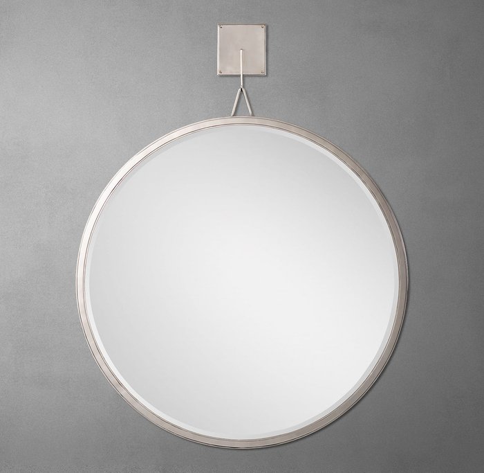 Круглое металлическое зеркало Icon диаметр 120 серого цвета - купить Настенные зеркала по цене 137000.0