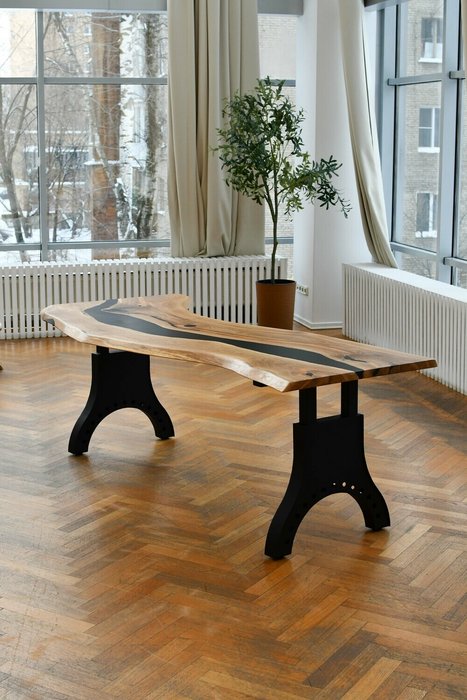 Обеденный стол River черно-коричневого цвета - лучшие Обеденные столы в INMYROOM