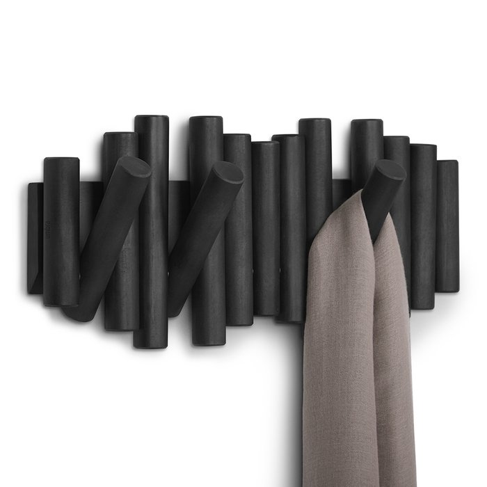 Вешалка настенная Picket черного цвета - купить Настенные вешалки по цене 6320.0 Вешалка настенная Picket черного цвета - купить Настенные вешалки по цене 6320.0