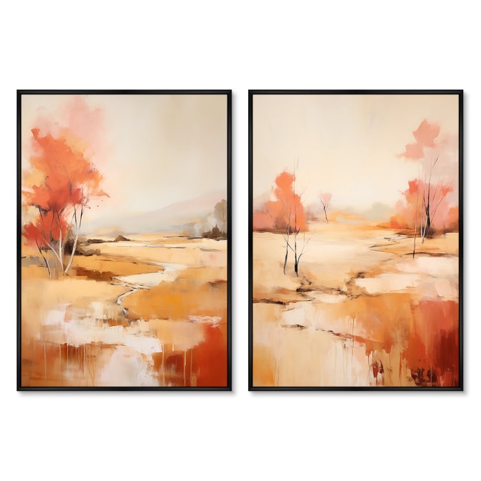 Набор из двух репродукций картин Landscape Collection, Autumn, 2024г.