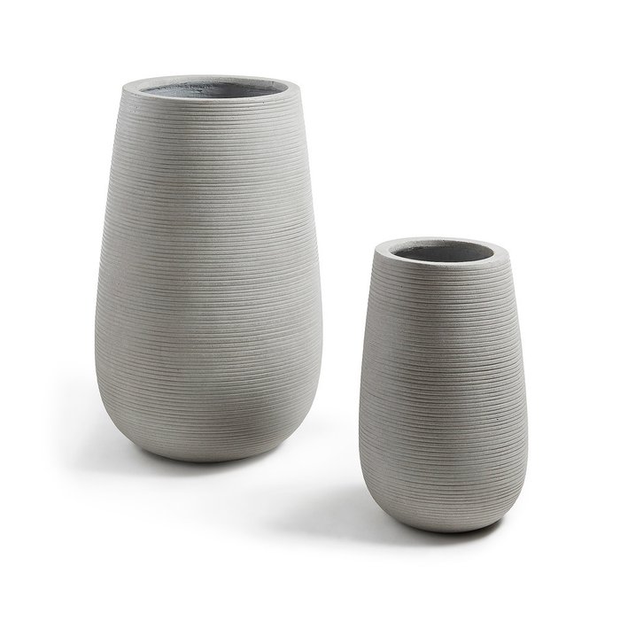  Комплект из 2 ваз Julia Grup LIS цементно-серый  - купить Вазы  по цене 38990.0