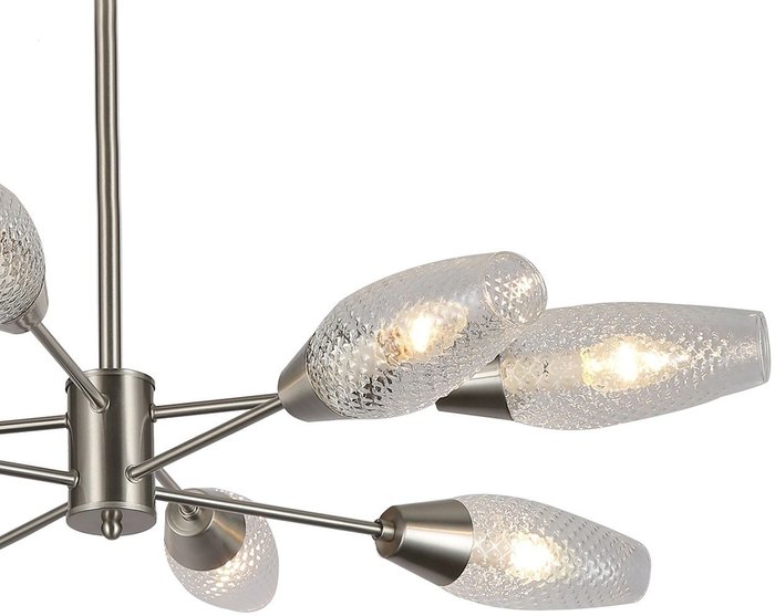 Люстра на штанге Desire 10165/8PL Nickel (стекло, цвет прозрачный) - лучшие Подвесные люстры в INMYROOM Люстра на штанге Desire 10165/8PL Nickel (стекло, цвет прозрачный) - лучшие Подвесные люстры в INMYROOM