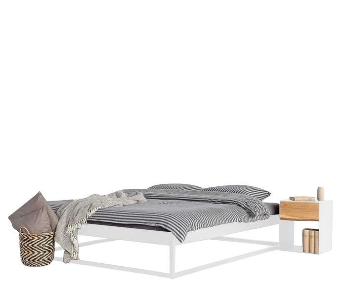 Кровать-подиум Брио 120х200 белого цвета - лучшие Кровати для спальни в INMYROOM