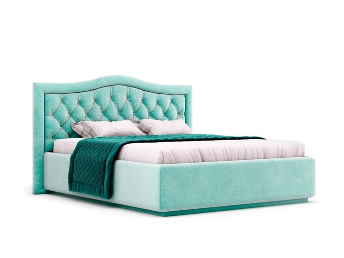 Кровать Vicensa мятного цвета с ортопедическим основанием 140х200 - купить Кровати для спальни по цене 26200.0
