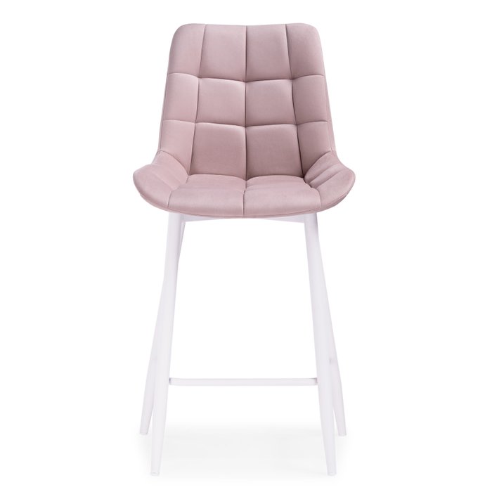 Стул полубарный Алст розового цвета на белых ножках - купить Барные стулья по цене 6550.0