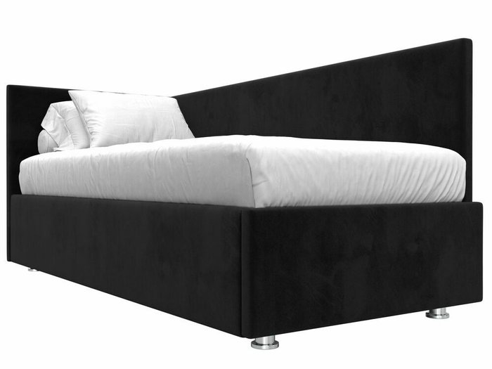 Кровать Лига 039 черного цвета с подъемным механизмом левая - лучшие Кровати для спальни в INMYROOM