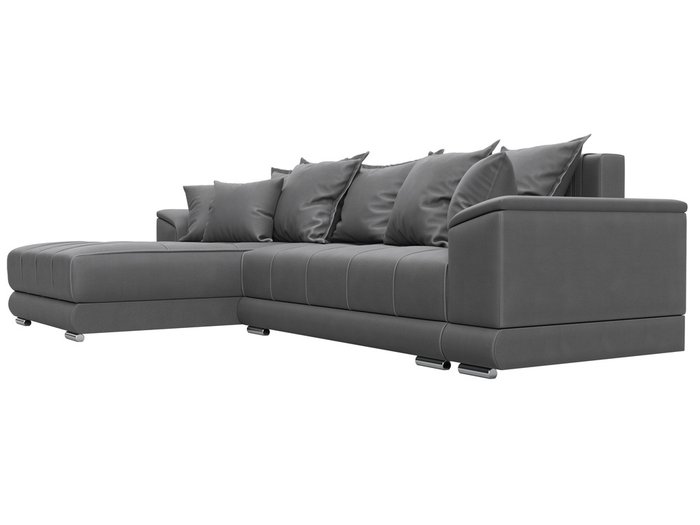 Угловой диван-кровать НордСтар серого цвета левый (замша) - лучшие Угловые диваны в INMYROOM Угловой диван-кровать НордСтар серого цвета левый (замша) - лучшие Угловые диваны в INMYROOM