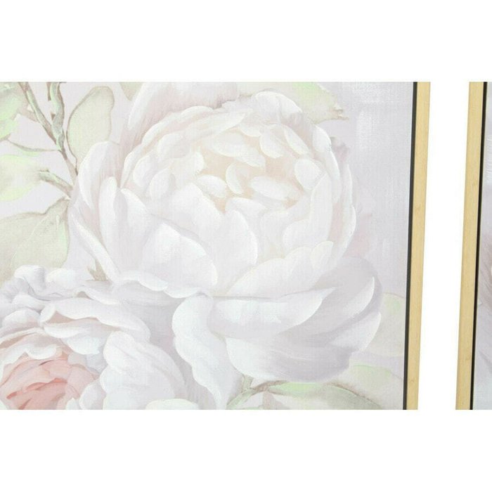 Картина DKD Home Decor 80 x 4 x 80 cm Цветы Shabby Chic (2 штук) - лучшие Картины в INMYROOM