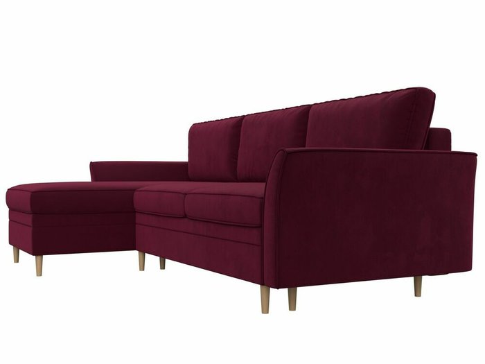 Угловой диван-кровать София бордового цвета левый угол - лучшие Угловые диваны в INMYROOM