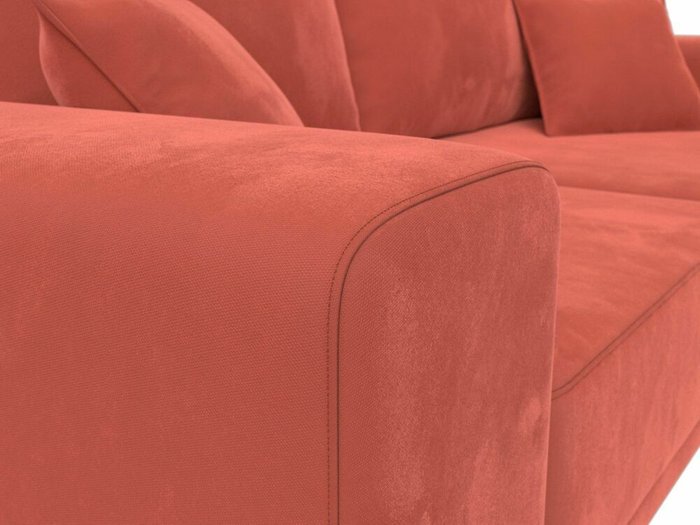 Прямой диван Льюес кораллового цвета - лучшие Прямые диваны в INMYROOM