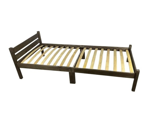 Кровать Компакт сосновая с ортопедическим основанием 90х190 цвета венге - лучшие Кровати для спальни в INMYROOM