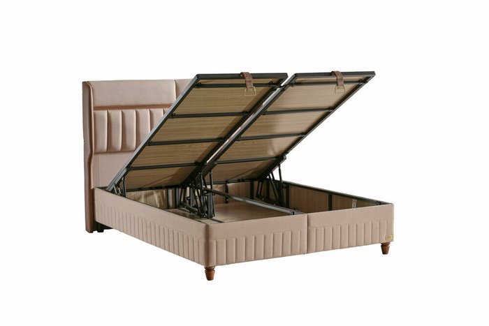 Кровать с подъёмным механизмом BioSalt 160х200 бежевого цвета - купить Кровати для спальни по цене 233900.0