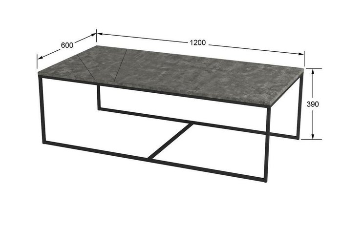 Стол журнальный Геометрика цвета серый бетон - купить Журнальные столики по цене 11050.0