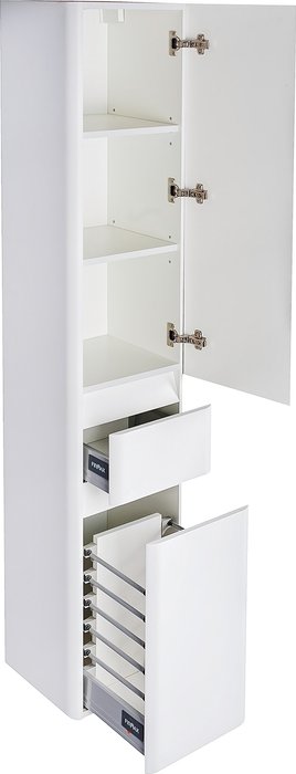 Шкаф-пенал Атлантика белого цвета - лучшие Пеналы для ванной комнаты в INMYROOM