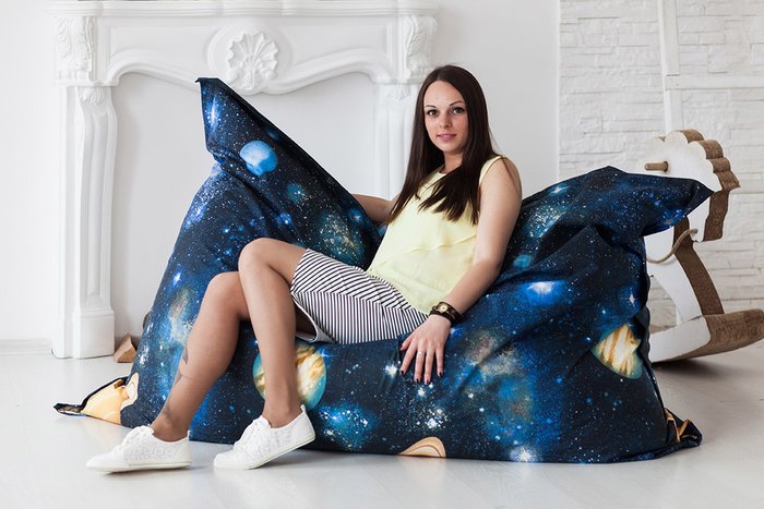 Кресло Подушка Космос синего цвета - купить Бескаркасная мебель по цене 4990.0