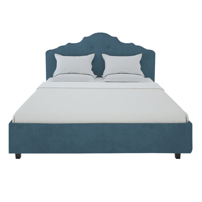 Кровать "Palace" Велюр цвета морской волны 140x200 - лучшие Кровати для спальни в INMYROOM