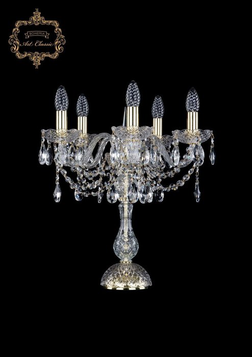Хрустальная настольная лампа с подвесками Art Classic 45271 12.12.5.141-45.Gd.Sp подсвечник Хрустальная настольная лампа с подвесками Art Classic 45271 12.12.5.141-45.Gd.Sp подсвечник