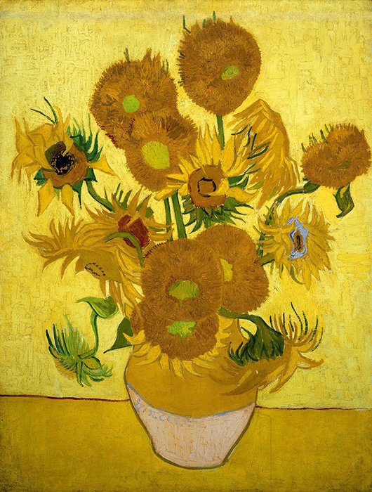 Репродукция картины на холсте Still Life Vase with Fifteen Sunflowers 1889 г. Репродукция картины на холсте Still Life Vase with Fifteen Sunflowers 1889 г.