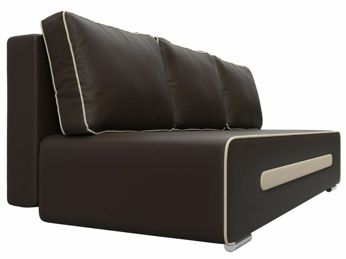 Прямой диван-кровать Приам коричневого цвета (экокожа) - лучшие Прямые диваны в INMYROOM