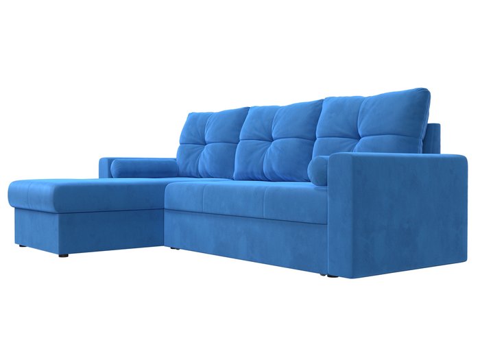 Угловой диван-кровать Верона голубого цвета левый угол - лучшие Угловые диваны в INMYROOM