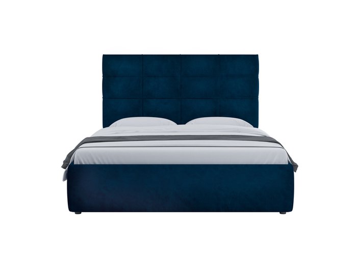 Кровать мягкая с основанием под матрас Amber Comfort 140х200 синего цвета - купить Кровати для спальни по цене 51620.0