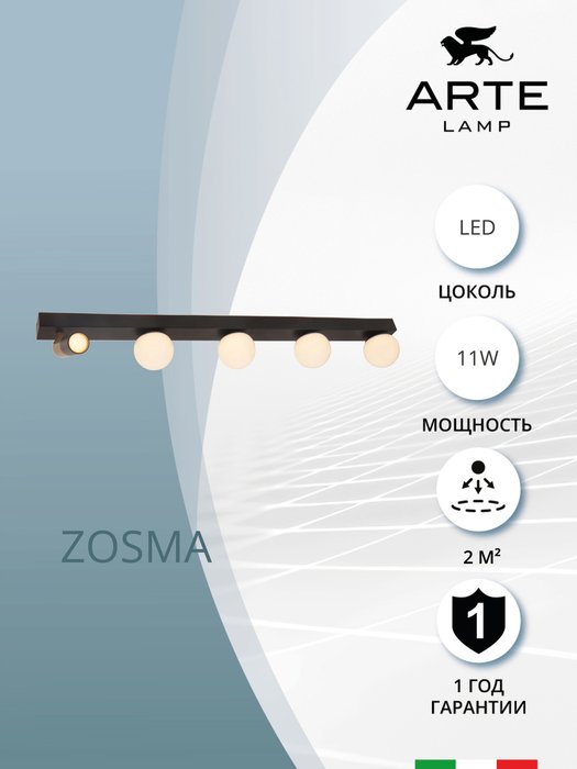 Потолочный светильник Arte Lamp ZOSMA A2608PL-5BK - купить Потолочные светильники по цене 5480.0