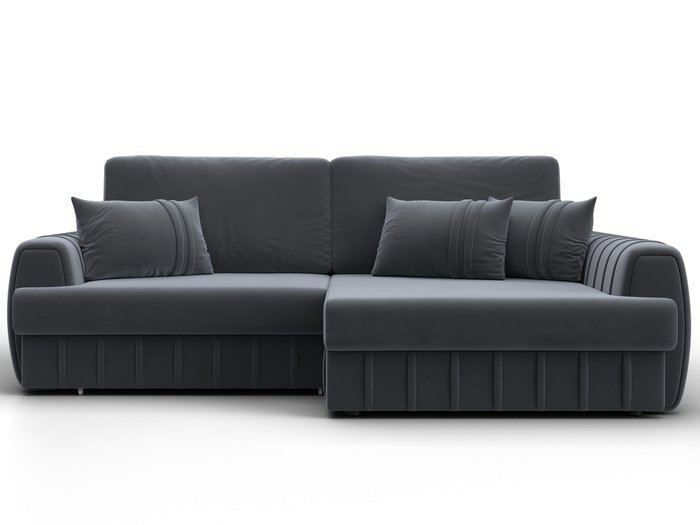 Угловой диван-кровать Лига-057 серого цвета правый  - купить Угловые диваны по цене 101990