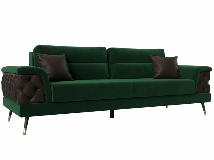  Прямой диван-кровать Лига 023 зелено-коричневого цвета