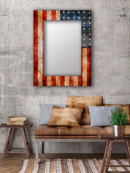 Настенное зеркало Америка в раме из массива сосны 75х170 - лучшие Настенные зеркала в INMYROOM