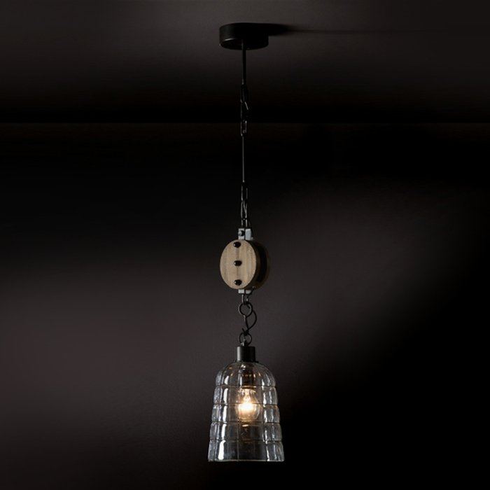 Подвесной светильник Schuller Estiba из выдувного прозрачного стекла с металлическим карскасом - купить Подвесные светильники по цене 11820.0