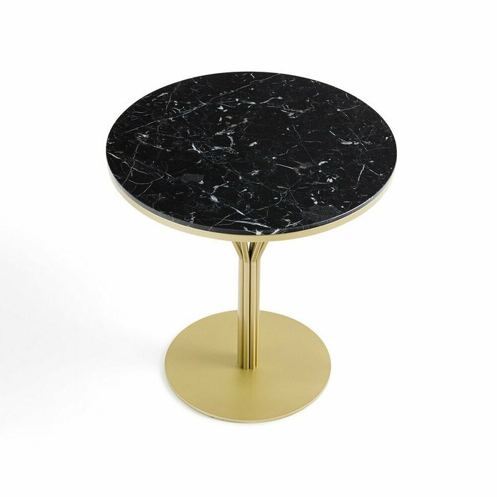 Стол садовый из мрамора и металла Bistro черного цвета - купить Садовые столы по цене 38615.0