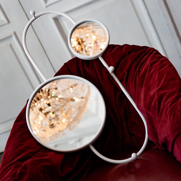 Настенное зеркало Мирам Уайт белого цвета - купить Настенные зеркала по цене 6500 Настенное зеркало Мирам Уайт белого цвета - купить Настенные зеркала по цене 6500