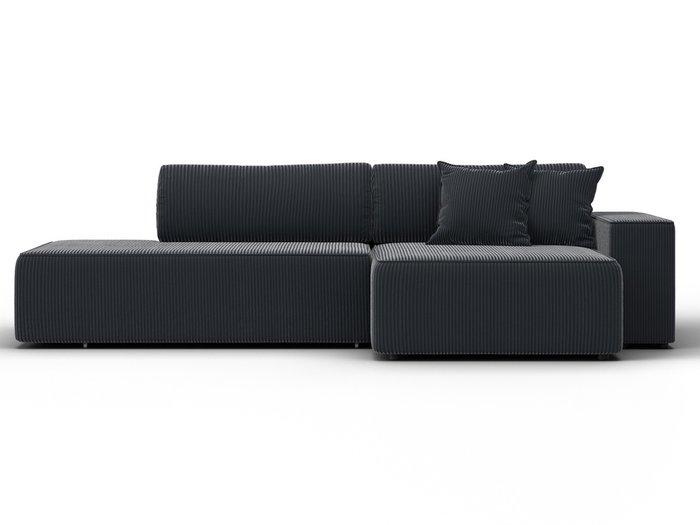 Угловой диван-кровать Лига-079 темно-серого цвета правый - купить Угловые диваны по цене 63990