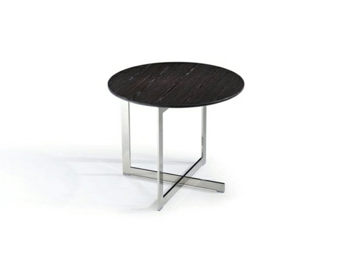Круглый приставной столик со столешницей из дымчатого дуба 