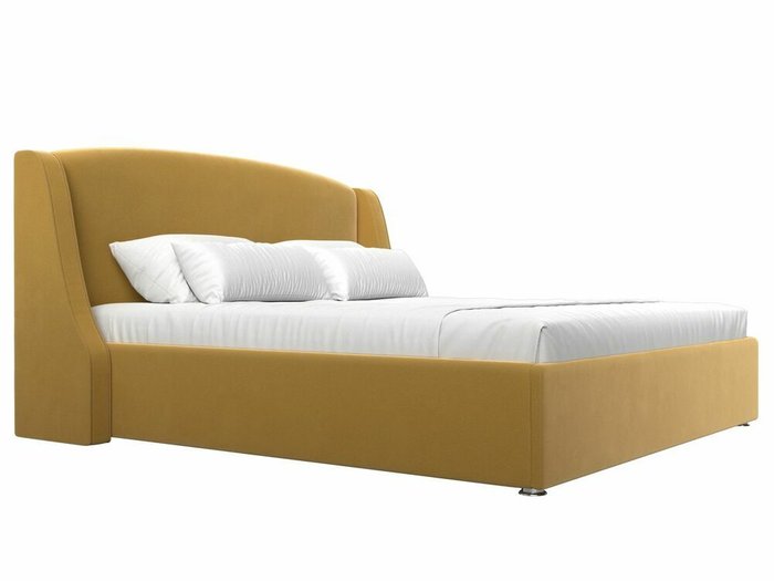 Кровать Лотос 180х200 желтого цвета с подъемным механизмом - лучшие Кровати для спальни в INMYROOM