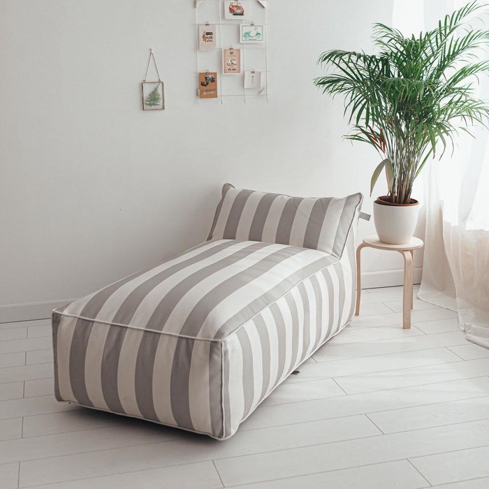 Лежак Angle Design с полосатым принтом - купить Бескаркасная мебель по цене 30400.0