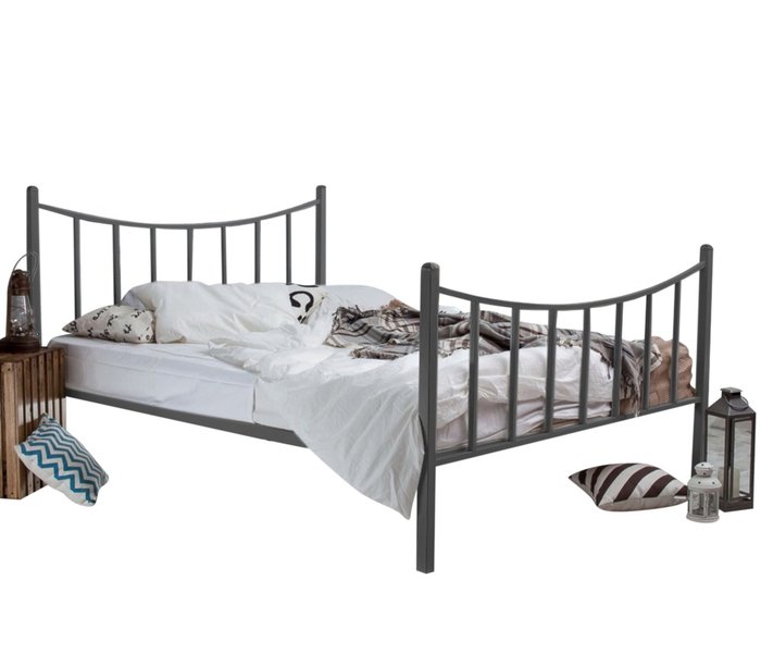 Кровать Ринальди 180х200 серого цвета - купить Кровати для спальни по цене 32990.0