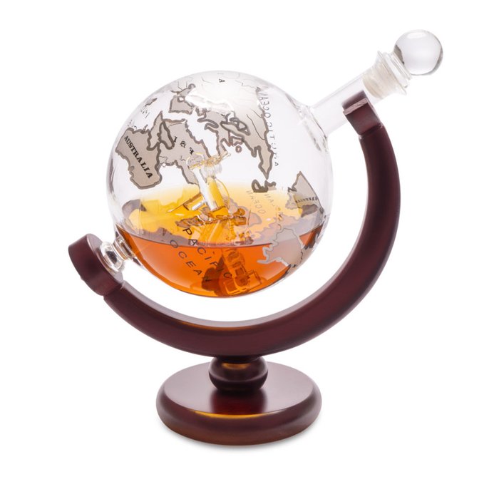 Декантер для виски с деревянной подставкой Globe 0.8л - купить Аксессуары для кухни по цене 9090.0