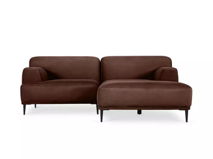 Угловой диван Portofino в обивке из велюра темно-коричневого цвета - купить Угловые диваны по цене 99000.0