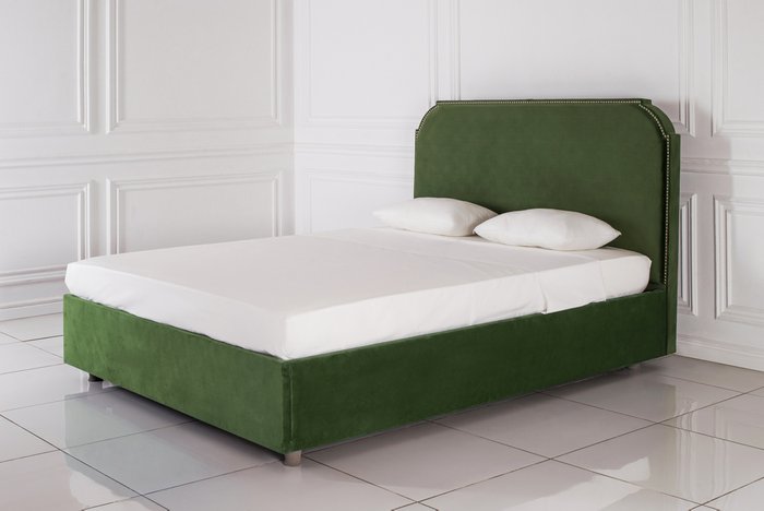 КРОВАТЬ с мягким изголовьем декорированным гвоздями 140х200 - купить Кровати для спальни по цене 86900.0