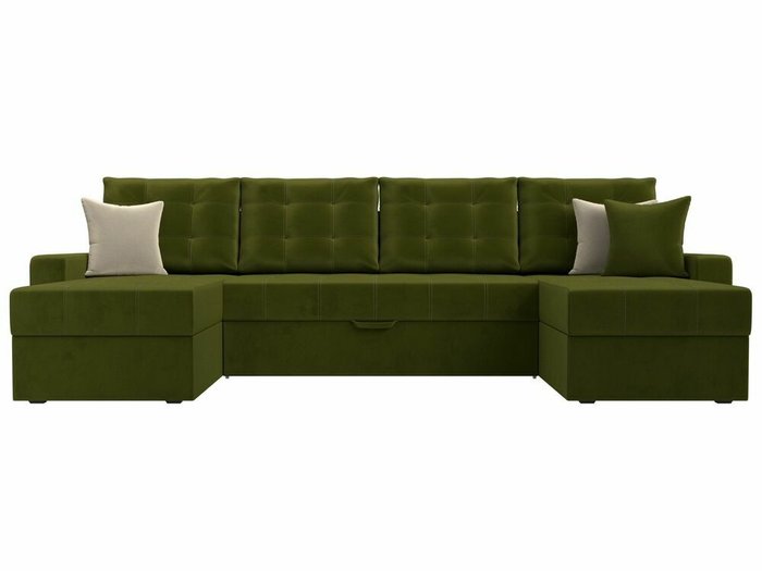 Угловой диван-кровать Ливерпуль зеленого цвета - купить Угловые диваны по цене 67999.0
