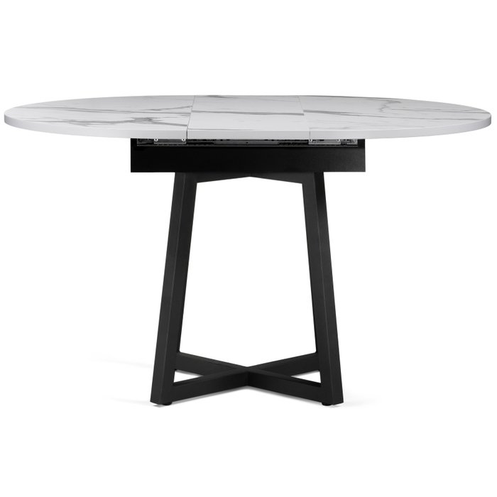 Раскладной обеденный стол Регна черно-белого цвета - лучшие Обеденные столы в INMYROOM