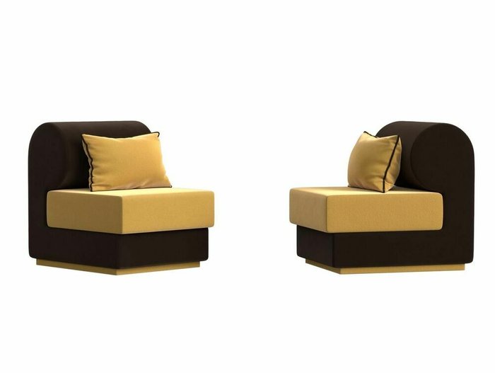 Набор из двух кресел Кипр желто-коричневого цвета - купить Комплекты мягкой мебели по цене 47998.0
